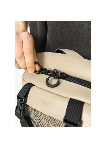 Велика шкіряна чоловіча поясна сумка бананка DynamicDart сіра Sambag (328470347)