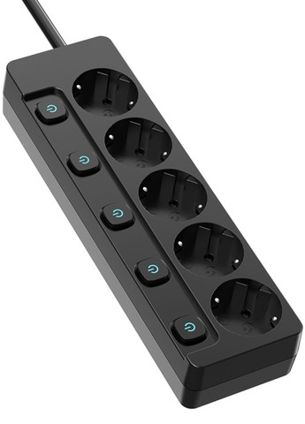 Мережевий фільтр-подовжувач 5 метрів на 5 розеток з вимикачами 16A/3520W Max з захистом від перевантаження та перепадів Colorway (367984425)