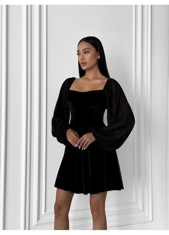 Черное праздничный, вечернее платье No Brand однотонное