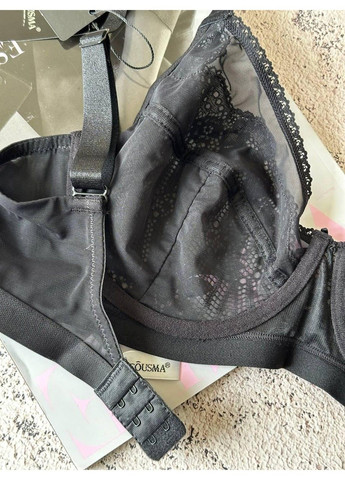 Чёрный черный бюстгальтер без поролона на чашку d Acousma