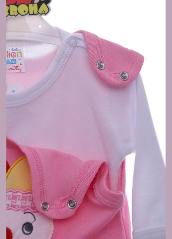 Розовый демисезонный распашонка, ползунки и шапочка трикотажные для девочки клоун розовые 62 см (37008) BABYKROHA