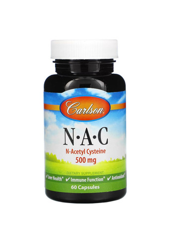 Аминокислота N-A-C 500 mg, 60 капсул Carlson Labs (293479268)