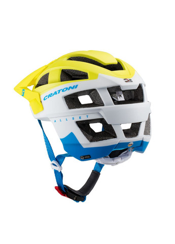 Велошолом Allset M/L (58-61 см) лайм/білий/блакитний Cratoni (316476264)