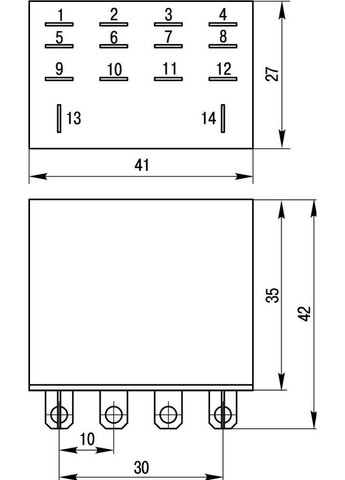 Реле промежуточное e.control.p1042, 10А, 12В AC, на 4 группы контактов i.ly4.12ac E.NEXT (337360075)
