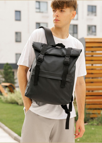Чоловічий рюкзак ролл RollTop Milton чорний Sambag (324801500)