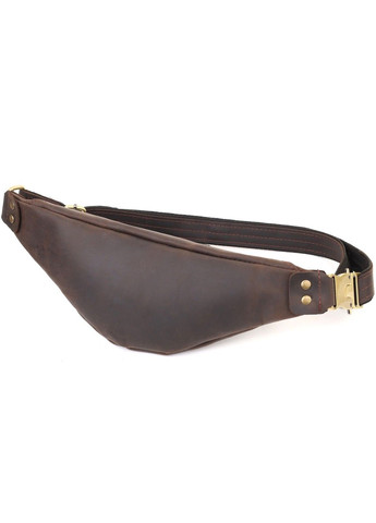 Мужская стильная бананка из натуральной винтажной кожи 23130 Коричневый Shvigel (335081584)