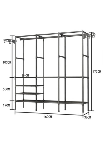 Вішалка для одягу на підлогу на 3 секції No Brand rd-9007 (278652112)