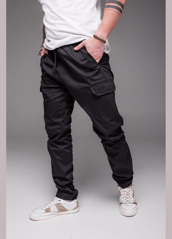 Штани джогери чорного кольору з накладеними кишенями Vakko (279560898)