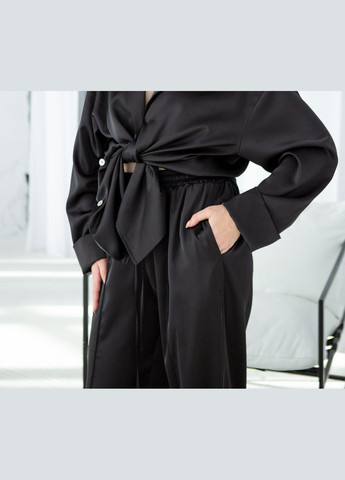 Черный шелковый комплект "Долли" в стиле оверсайз. Fayna (294207173)