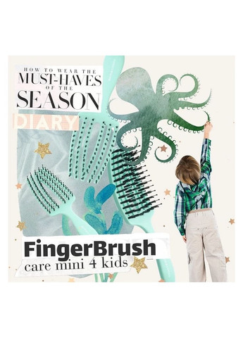 Щітка для волосся дитяча Fingerbrush Care Mini Kids Mint Olivia Garden (349443068)