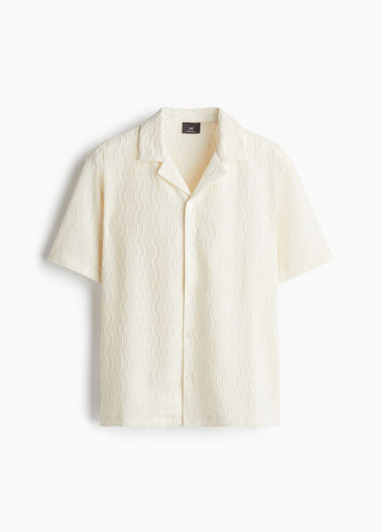 Сорочка чоловіча біла REGULAR FIT TEXTURED RESORT - XL H&M (342099626)