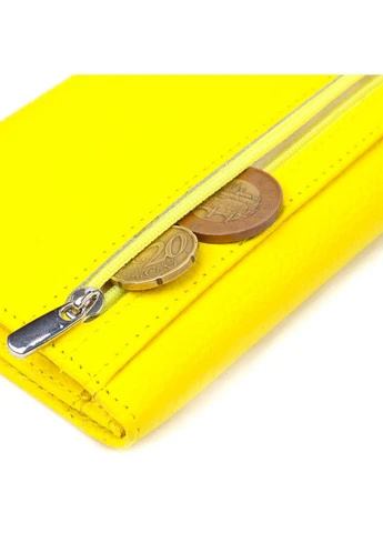 Яскраве жіноче портмоне з натуральної шкіри флотар 21697 Жовте Canpellini (394615981)