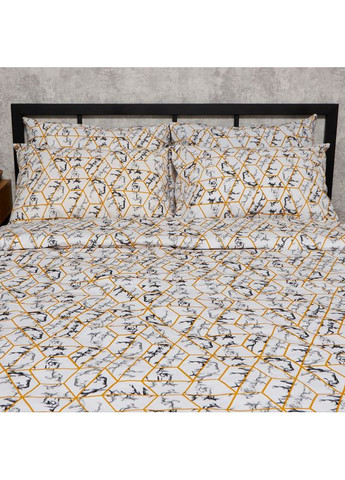 Комплект постельного белья Бязь Gold Люкс Полуторний Евро 160х220 наволочки 2х40х60 (MS-820009470) Moon&Star Modern Marble (356116179)