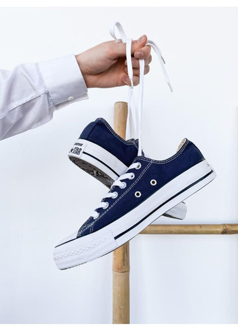 КЕДИ ЖІНОЧІ CONVERSE LOW NAVY BLUE КОНВЕРС No Brand білі демісезони (369389767)