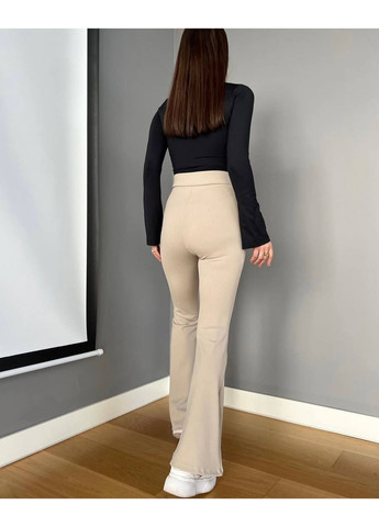 Бежевые демисезонные женские лосины на флисе No Brand