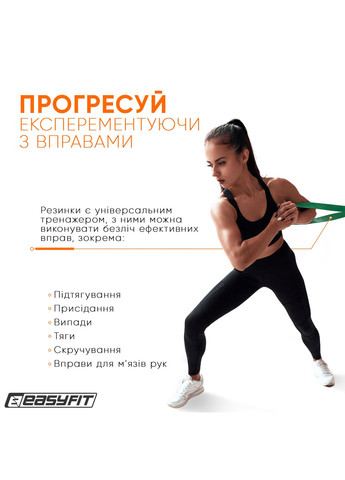 Резиновая петля 19-65 кг Зеленая EasyFit (340273804)