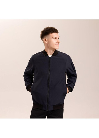 Стильний чоловічий бомбер водонепроникний синій весна/осінь на блискавці (364989605)