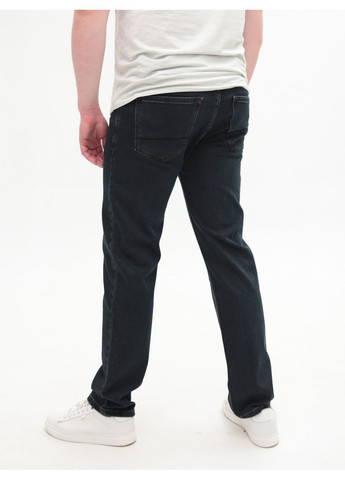 Темно-синие демисезонные прямые джинсы мужские сине-коричневые прямые со стрейчем без потертостей Пряма ARCHILES