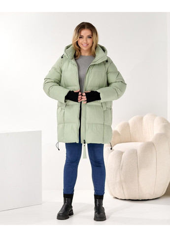 Комбинированная демисезонная шоколадная коричневая куртка на зиму KHAN