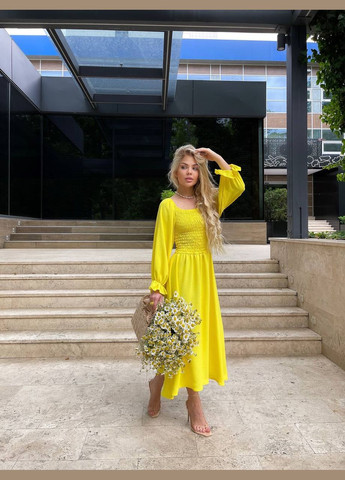 Жовтий жіноча сукня креп-жатка No Brand