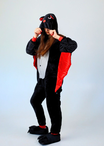 Кігурумі піжама Кажан чорний жіноче плюшеве капюшоном на Хелловін Lalapka (362490054)