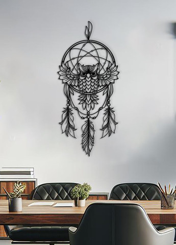 Сучасна картина на стіну, декор в кімнату "Мудра сова", стиль лофт 95х43 см Woodyard (292112798)