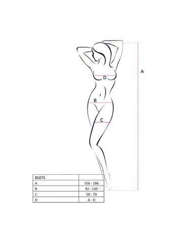 Відвертий бодістокінг з глибоким декольте BS075 white - CherryLove Passion білий