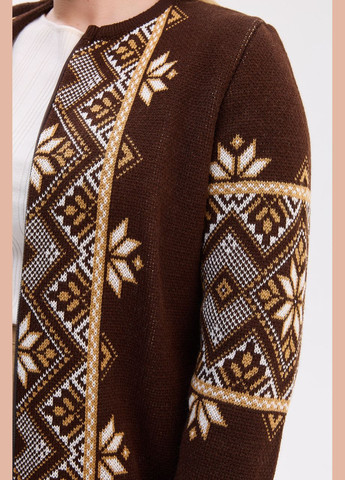 Коричневый демисезонный кардиган MEREZHKA