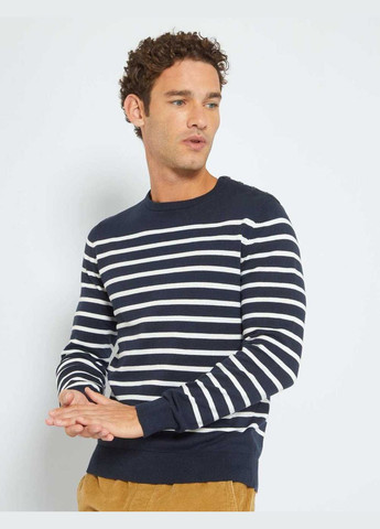 Синий джемпер демисезон,синий-белый в полоску, Kiabi