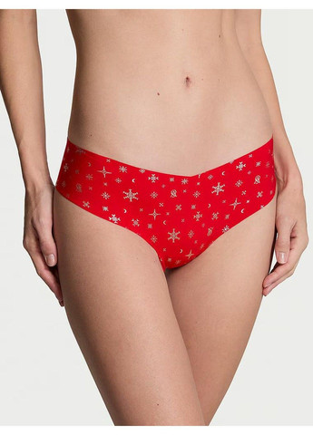 Трусики-стринги женские бесшовные No-Show Thong Panty красные L Victoria's Secret (316659210)