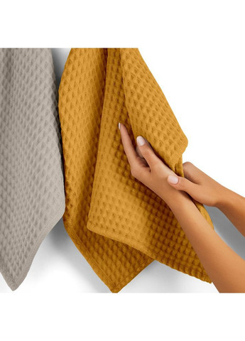 Вафельні рушники Marigold Greek Waffle Гірчично-пісочний 2 шт Cosas комбінований