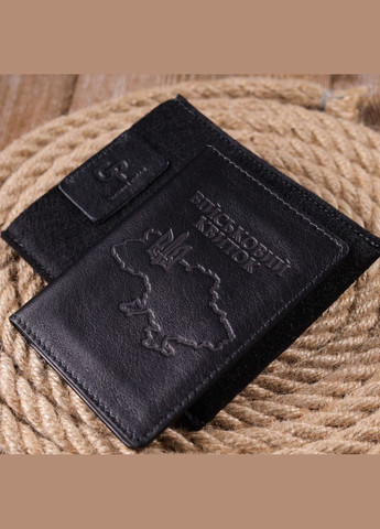 Обложка из глянцевой кожи на военный билет Карта черная 16777 Grande Pelle (362418337)