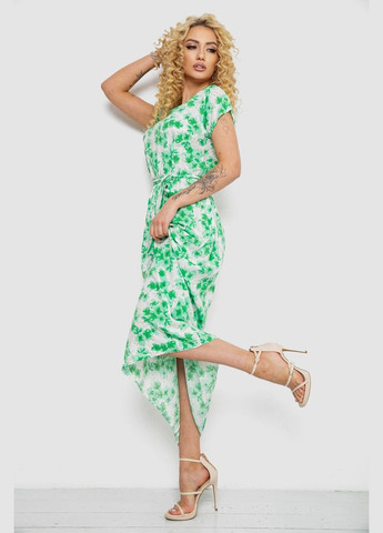 Зеленое повседневный платье с принтом Sport Line с рисунком