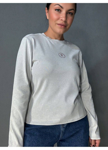 Лонгслів жіночий A-N 2517-5 трикотажний варка тай-дай з камінчиками “R” No Brand (350633707)