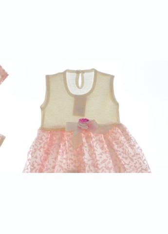 Розовое платье с длинным рукавом с балеро трикотажное розовое 68 см (30780) BABYKROHA (323469350)