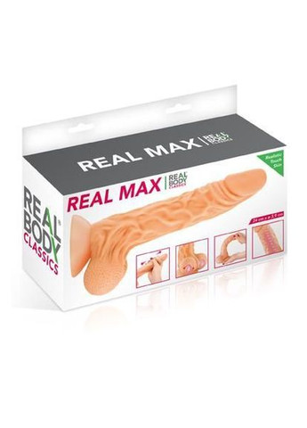 Фаллоимитатор с подвижной крайней плотью – Real Max, диаметр 4,3 см, TPE Real Body (297656386)