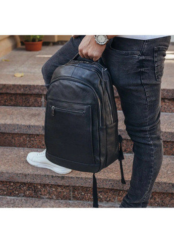 Шкіряна чоловіча сумка наплічна для ноутбука та поїздок 28х42х18, рюкзак для роботи D3-9343, чорний No Brand (335039936)