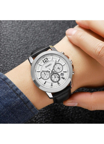 Часы мужские наручные 1989 (Серебристый с белым) Skmei (314483254)