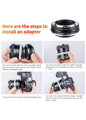 Адаптер (переходник) FD - CANON EOS R (для беззеркальных камер Canon с байонетом EOS RF) K&F Concept (369726220)