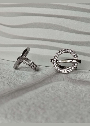 Трендовые сережки круг ксюпинг xuping родий медицинская сталь Xuping Jewelry (337503374)