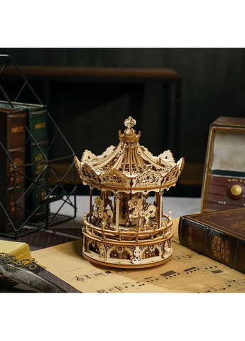 Конструктор Robotime 3D дерев'яний пазл модель Романтична карусель ROKR Romantic Carousel Mechanical AMK62 No Brand (362452902)