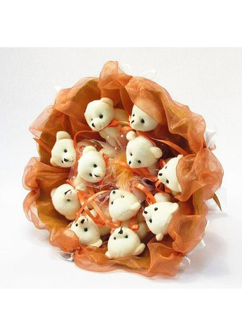 Букет из мягких игрушек 11 мишек терракотовый подарок для девочек милый сувенир из медвежат Igratoria (368755580)