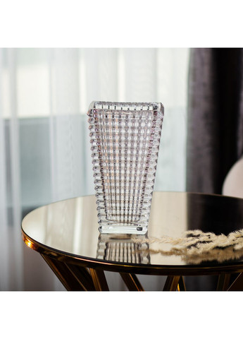 Прямокутна ваза для квітів зі скла 17 см прозора ваза для квітів декор для дому ProDobro (364190218)