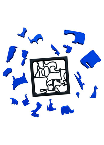 Головоломка-пазл для дітей "Звірята" жовта No Brand (364502557)