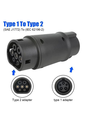 Адаптер Переходник Type 1 - Type 2 (Mennekes IEC 62196-2 - J1772) Black (455050568) Bluefield (317297433)