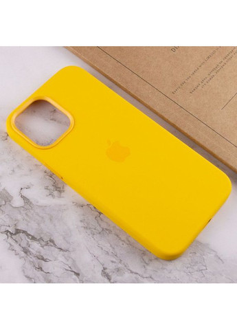 Чехол Silicone case (AAA) с Magsafe и анимацией для Apple iPhone 12 Pro / 12 (6.1") Желтый Epik (372499259)