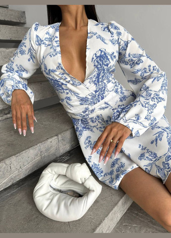 Легкий женский комбинезон Adelante комбинезон-шорты абстрактный голубой кэжуал креп