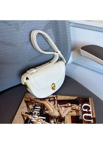 Классическая сумочка кроссбоди в золотой белой фурнитуре, качественная сумка седло No Brand (362588240)