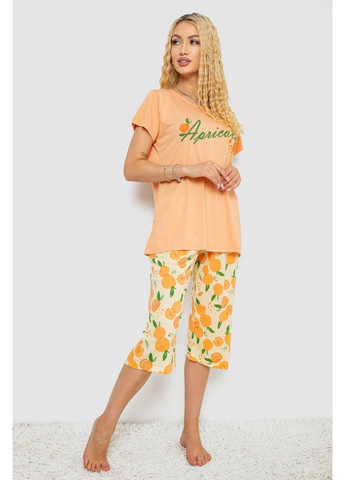 Помаранчева всесезон піжама жіноча з принтом,, 243r7141 Ager