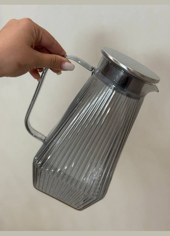 Набір питний HP-19-11 скляний глечик 1,5 л/склянки 180 мл 7 предметів Графіт Yiwu (338195350)